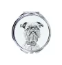 Brüsseler Griffon, Griffon Bruxellois - Taschenspiegel mit Hund, personalisierter Taschenspiegel, kompakter Spiegel mit Art-Dog-Logo