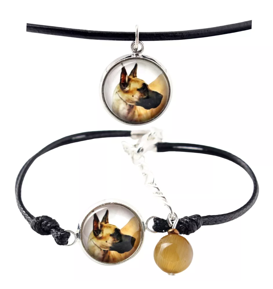 Dogue allemand, Grand danois I - ensemble de bijoux avec votre photo, ensemble fait à la main, bracelet et collier de la marque Art.-Dog