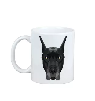 Deutsche Dogge, Ulmer Dogge, Große Dogge - Becher mit einem Bild und dem Schriftzug geometrischer Hund Art-Dog