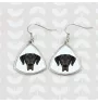 Dogue allemand, Grand danois I - boucles d'oreilles avec une photo et un motif de chien géométrique Art-Dog