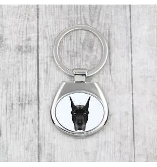 Dogue allemand, Grand danois - porte-clés géométrique avec photo et inscription Art-Dog