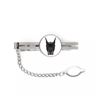 Great Dane - geometric tie clip with a picture and inscription from Art-Dog