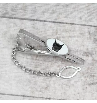 Great Dane - geometric tie clip with a picture and inscription from Art-Dog