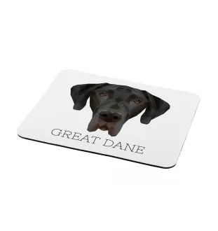 Dogue allemand, Grand danois I - tapis de souris géométrique avec photo et inscription Art-Dog