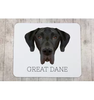 Great Dane I - geometric mouse pad with a picture and text by Art-Dog