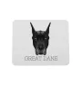 Great Dane - geometric mouse pad with a picture and text by Art-Dog