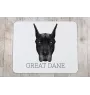 Deutsche Dogge, Ulmer Dogge, Große Dogge - geometrisches Mauspad mit Bild und Aufschrift von Art-Dog