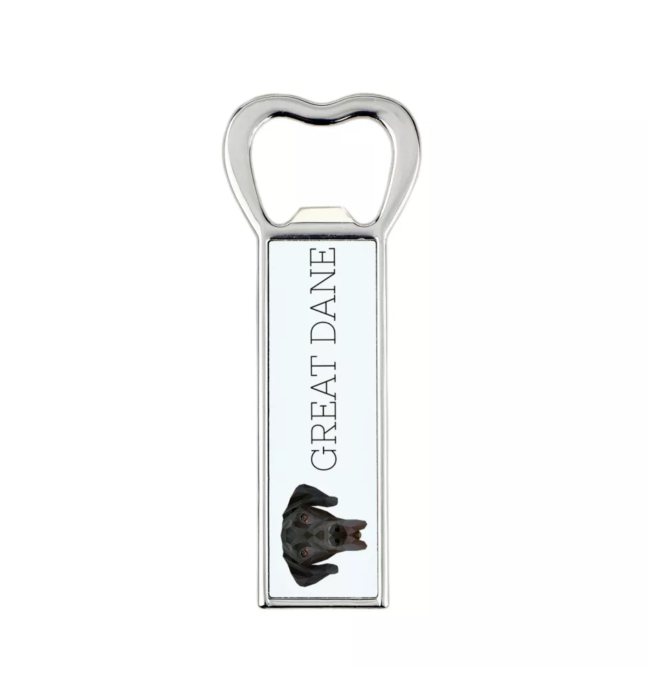 Great Dane I - bottle opener with a picture and inscription for beer by Art-Dog