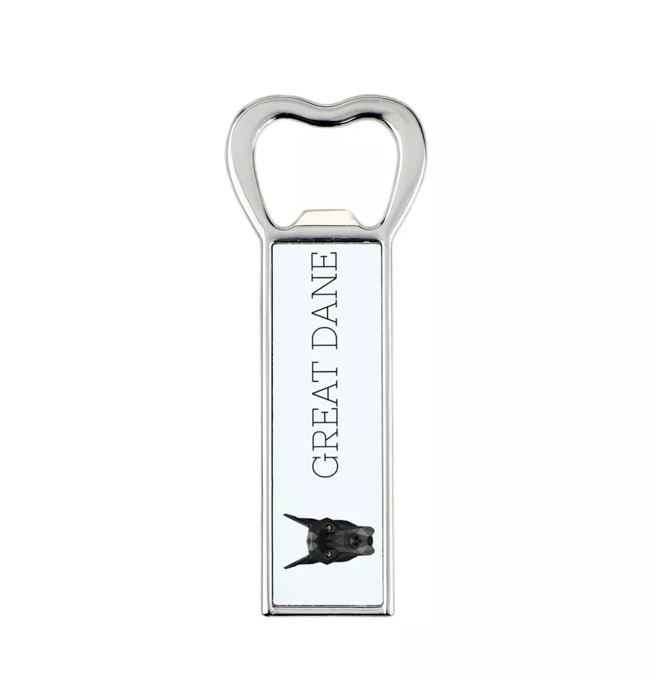 Great Dane - bottle opener with a picture and inscription for beer by Art-Dog