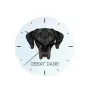 Dogue allemand, Grand danois I - horloge murale géométrique avec photo et logo de la marque Art-Dog