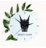 Deutsche Dogge, Ulmer Dogge, Große Dogge - geometrische Wanduhr mit Bild und Aufschrift der Marke Art-Dog