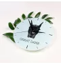 Dogue allemand, Grand danois - horloge murale géométrique avec photo et logo de la marque Art-Dog