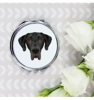 Great Dane I - mirror with a geometric design and the brand name Art-Dog