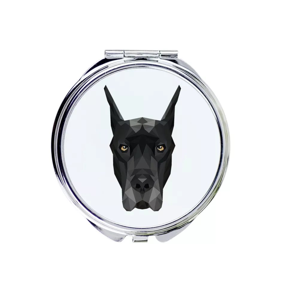 Great Dane - mirror with a geometric design and the brand name Art-Dog