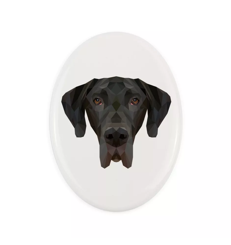 Great Dane I - a plate with a geometric design and the brand name Art-Dog