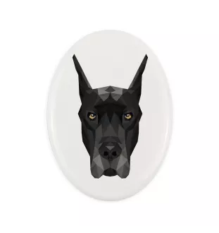 Dogue allemand, Grand danois - une plaque avec une photo et un motif géométrique de la marque Art-Dog