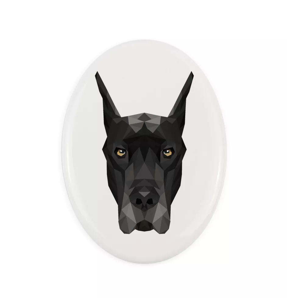 Dogue allemand, Grand danois - une plaque avec une photo et un motif géométrique de la marque Art-Dog