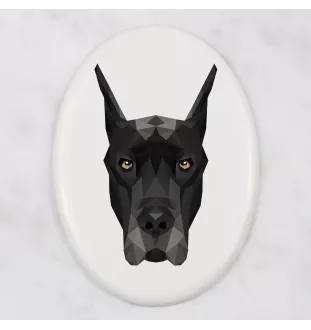 Dogue allemand, Grand danois - une plaque avec une photo et un motif géométrique de la marque Art-Dog