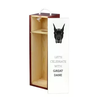 Great Dane - geometric box with a picture and inscription for wine by Art-Dog