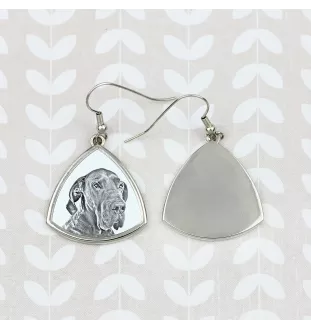 Deutsche Dogge, Ulmer Dogge, Große Dogge I - Hund Ohrringe, hängende Ohrringe mit Bild, personalisierter Schmuck mit dem Aufdruck der Marke Art-Dog