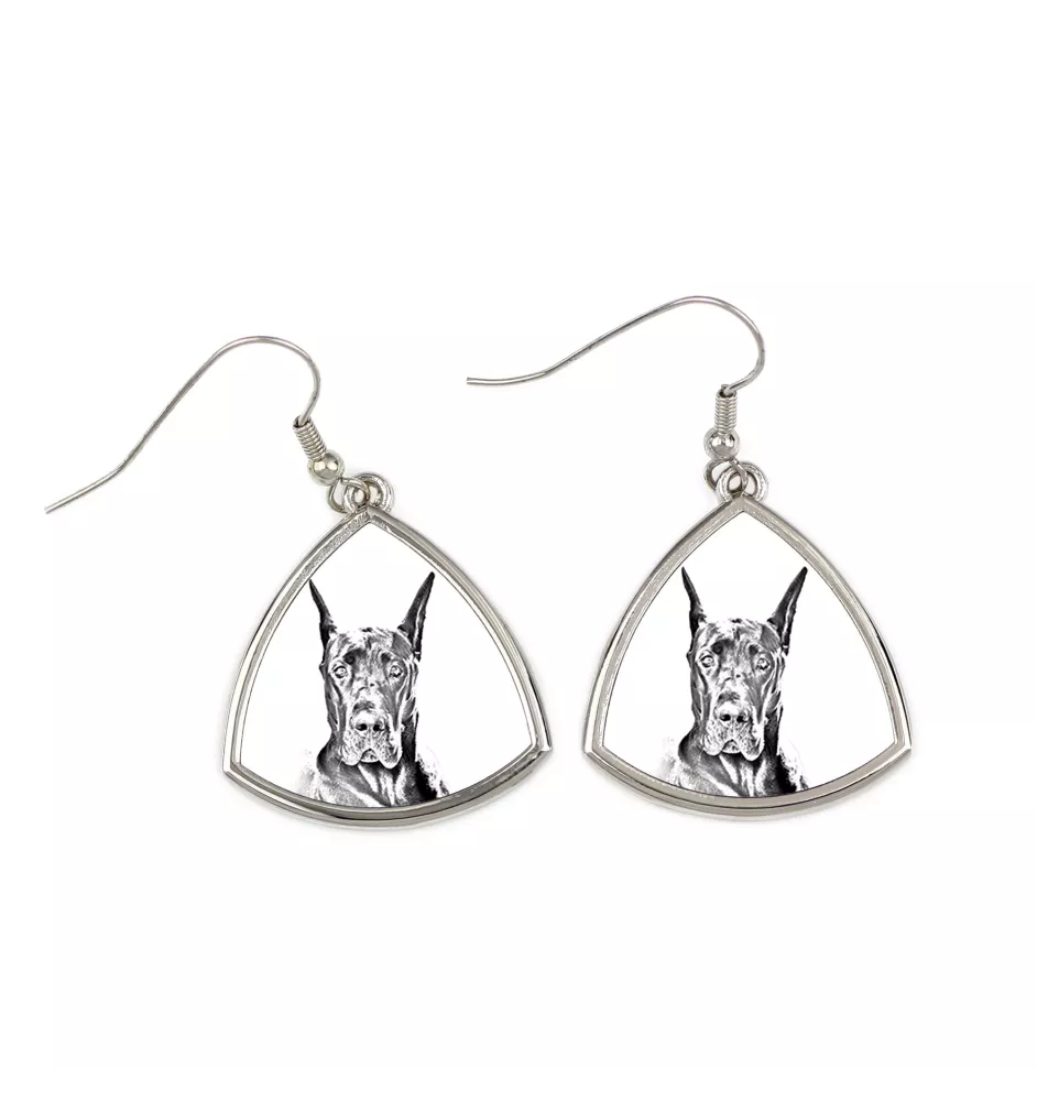Great Dane - dog earrings, hanging earrings with a picture, personalized jewelry with Art-Dog brand print