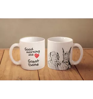 Deutsche Dogge, Ulmer Dogge, Große Dogge - Tasse mit Hund, Tasse mit Bild, personalisiertes Geschenk der Marke Art-Dog