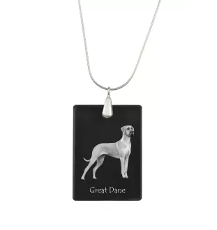 Great Dane - Crystal pendant with dog, silver necklace with photo, personalised pendant by Art-Dog brand