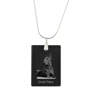 Great Dane I - Crystal pendant with dog, silver necklace with photo, personalised pendant by Art-Dog brand
