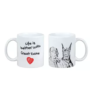 Deutsche Dogge, Ulmer Dogge, Große Dogge - Tasse mit Hund, Tasse mit Bild, personalisiertes Geschenk der Marke Art-Dog