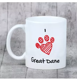 Great Dane I - cup with a dog, cute cup with graphics, a gift with your photo from the Art-Dog brand