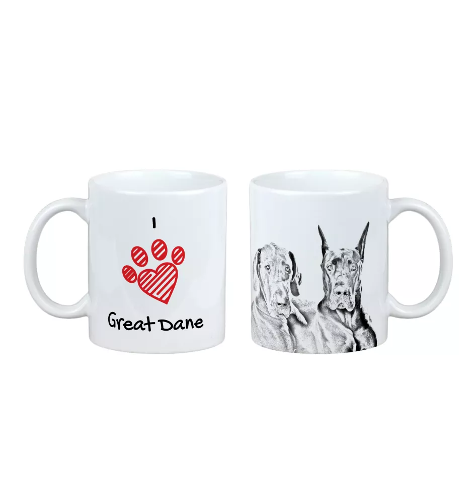 Great Dane - cup with a dog, cute cup with graphics, a gift with your photo from the Art-Dog brand