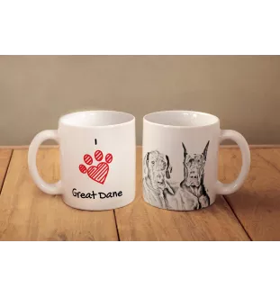 Great Dane - cup with a dog, cute cup with graphics, a gift with your photo from the Art-Dog brand