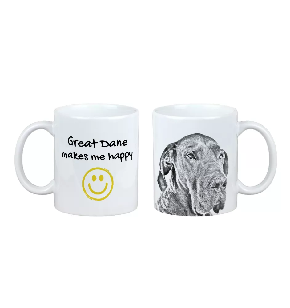 Deutsche Dogge, Ulmer Dogge, Große Dogge I - Tasse mit Hund, fröhliche Tasse für Hundeliebhaber, personalisiertes Geschenk der Marke Art-Dog
