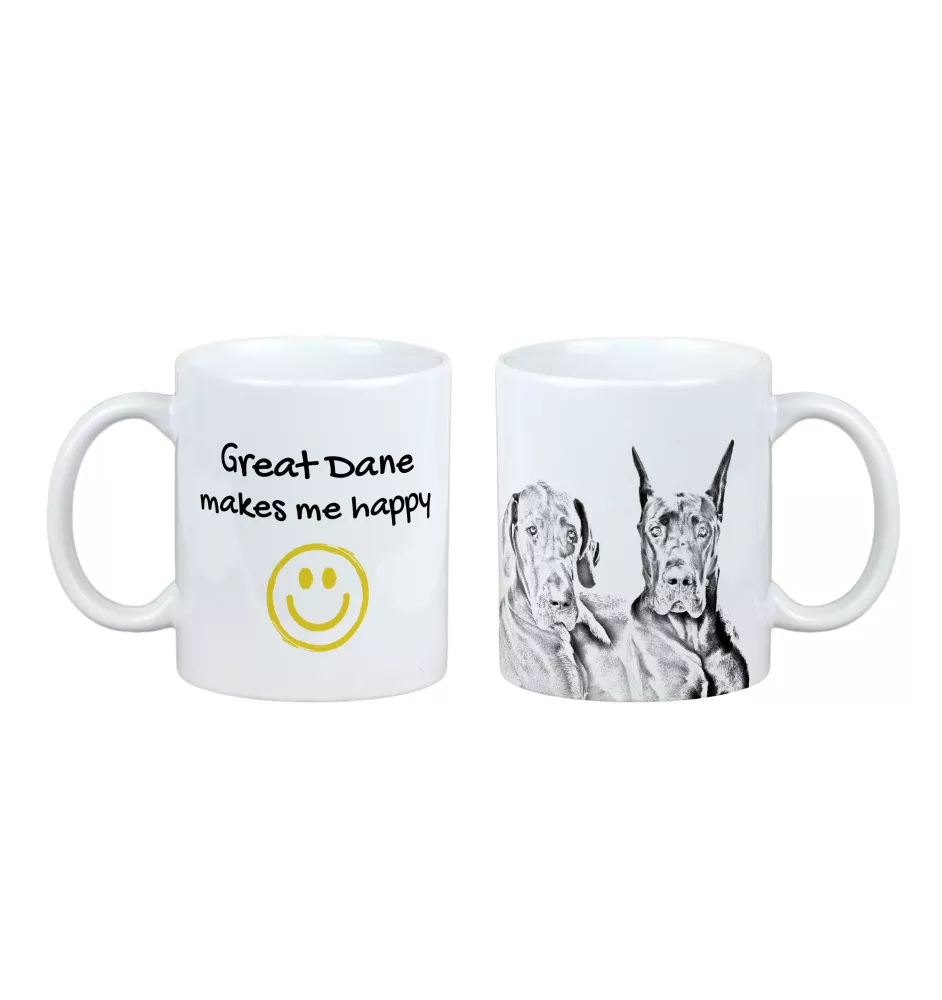 Dogue allemand, Grand danois - tasse avec chien, une tasse joyeuse pour les amoureux des chiens, un cadeau personnalisé de la marque Art-Dog