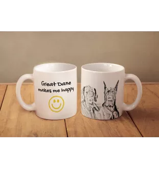 Great Dane - cup with a dog, cheerful cup for a dog lover, personalized gift from the Art-Dog brand