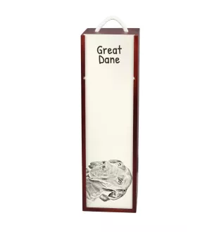Dogue allemand, Grand danois I - boîte à vin avec chien, boîte à alcool avec graphisme, boîte cadeau personnalisée de la marque Art-Dog