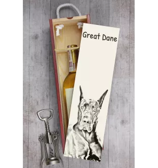 Dogue allemand, Grand danois - boîte à vin avec chien, boîte à alcool avec graphisme, boîte cadeau personnalisée de la marque Art-Dog