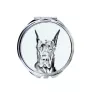 Great Dane - Pocket mirror with a dog, personalized mirror for a purse, compact mirror with Art-Dog brand print.