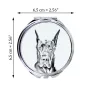 Great Dane - Pocket mirror with a dog, personalized mirror for a purse, compact mirror with Art-Dog brand print.