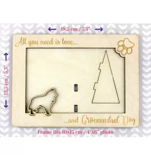 Groenendael Belgischer Schäferhund - Fotorahmen, gravierter Holzrahmen, ein schönes Gadget für den Hundeliebhaber von Art-Dog