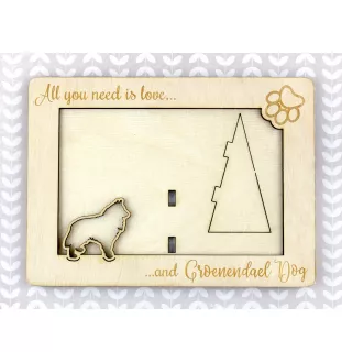 Groenendael Belgischer Schäferhund - Fotorahmen, gravierter Holzrahmen, ein schönes Gadget für den Hundeliebhaber von Art-Dog