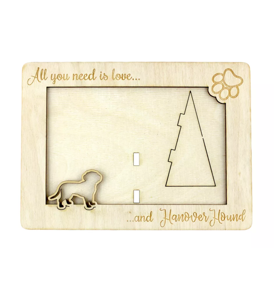 Hanoverian Hound, Hanover Hound, Hanoverian Scenthound - Photo frame, engraved wooden frame, a lovely gadget for the dog lover by Art-Dog
