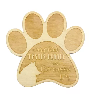 Groenendael Owczarek belgijski podkładka pod kubek ze sklejki Art-Dog