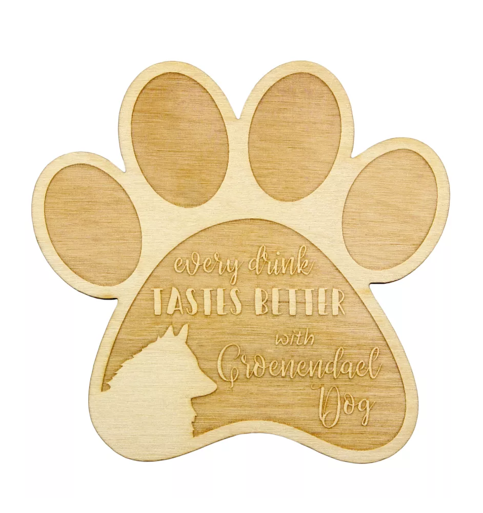 Groenendael Owczarek belgijski podkładka pod kubek ze sklejki Art-Dog