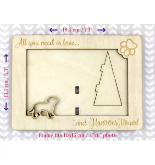 Chien de recherche au sang de Hanovre - Cadre photo, cadre en bois gravé, un joli gadget pour l'amoureux des chiens par Art-Dog