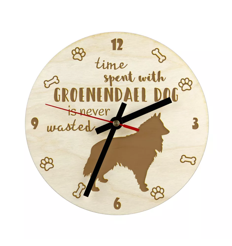 Groenendael Belgischer Schäferhund - Uhr mit Hund, Holzuhr mit Gravur, personalisierte Uhr von Art-Dog