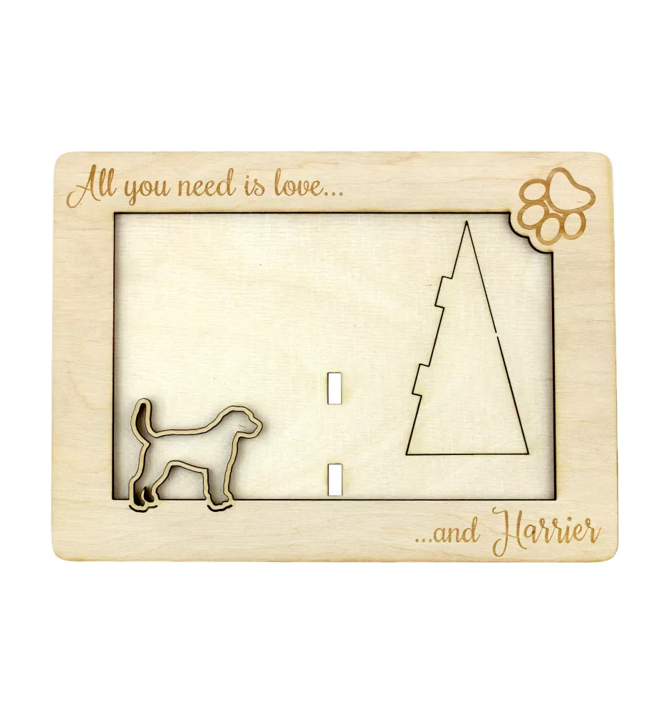 Harrier - Photo frame, engraved wooden frame, a lovely gadget for the dog lover by Art-Dog