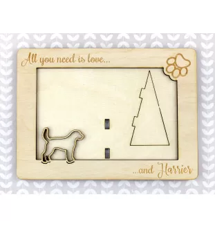 Harrier - Photo frame, engraved wooden frame, a lovely gadget for the dog lover by Art-Dog