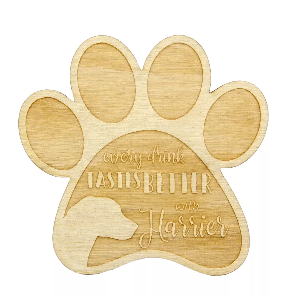 Harrier - Sous-verre mug, sous-verre gravé avec chien, cadeau pour amoureux des chiens par la marque Art-Dog