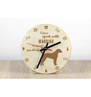 Harrier - clock with dog, wooden clock with engraving, personalised clock by Art-Dog